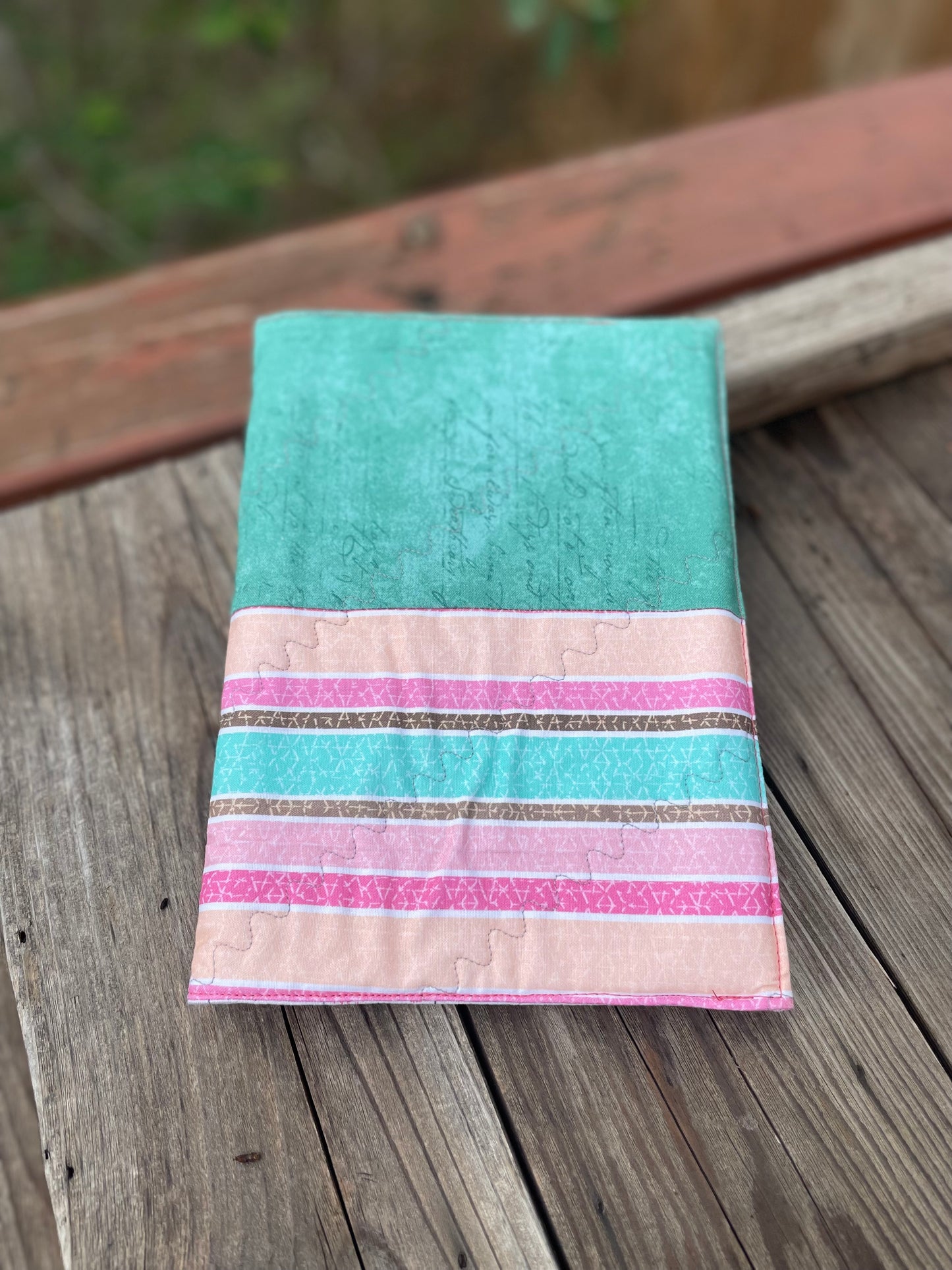 5x7 Notebook cover with 5x7 notebook - Pink and Teal