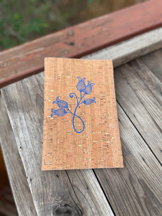 5x7 Notebook cover with 5x7 notebook - cork Flower