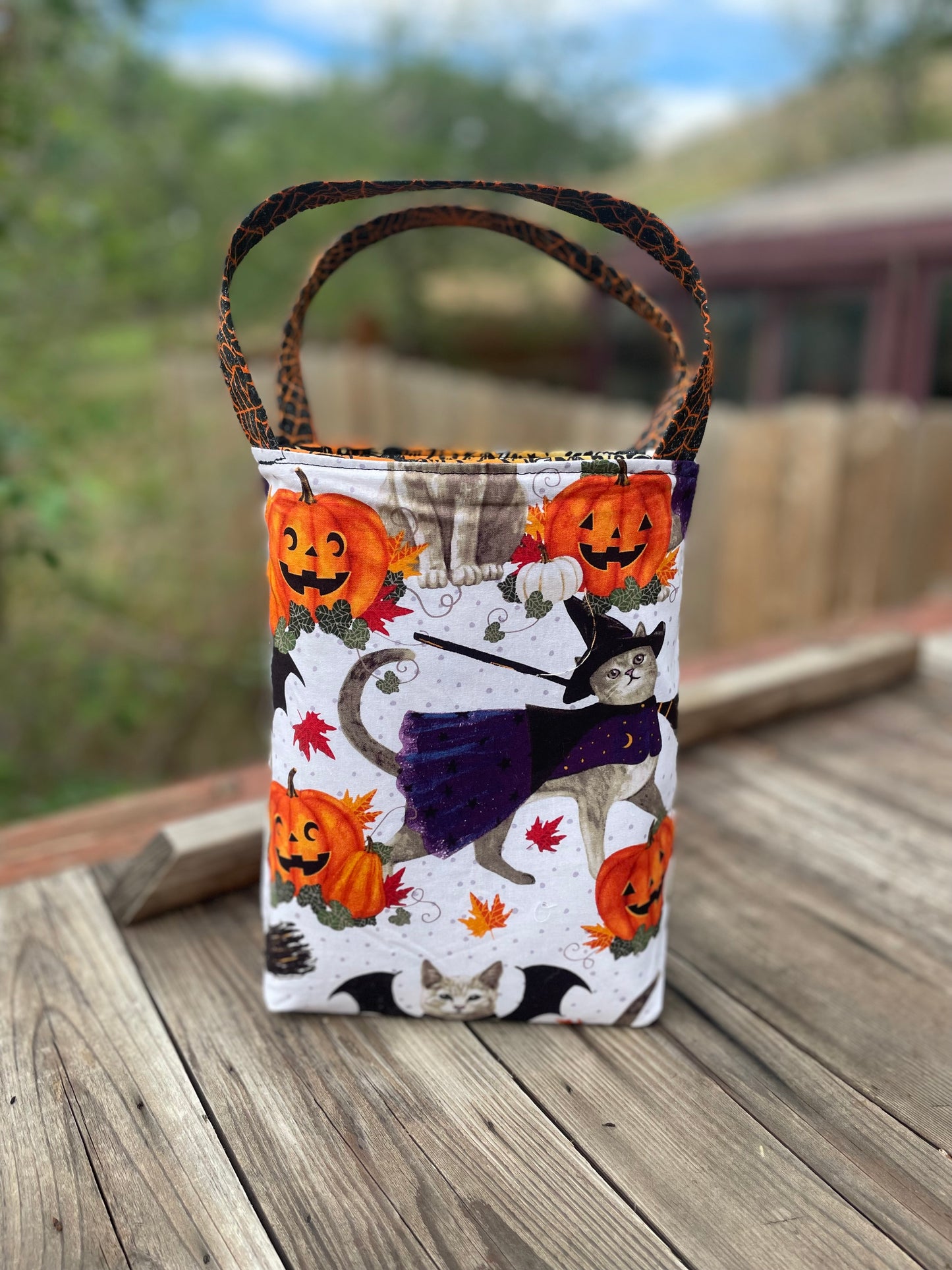 Med Halloween Bag - Owls and Pumpkins and cats