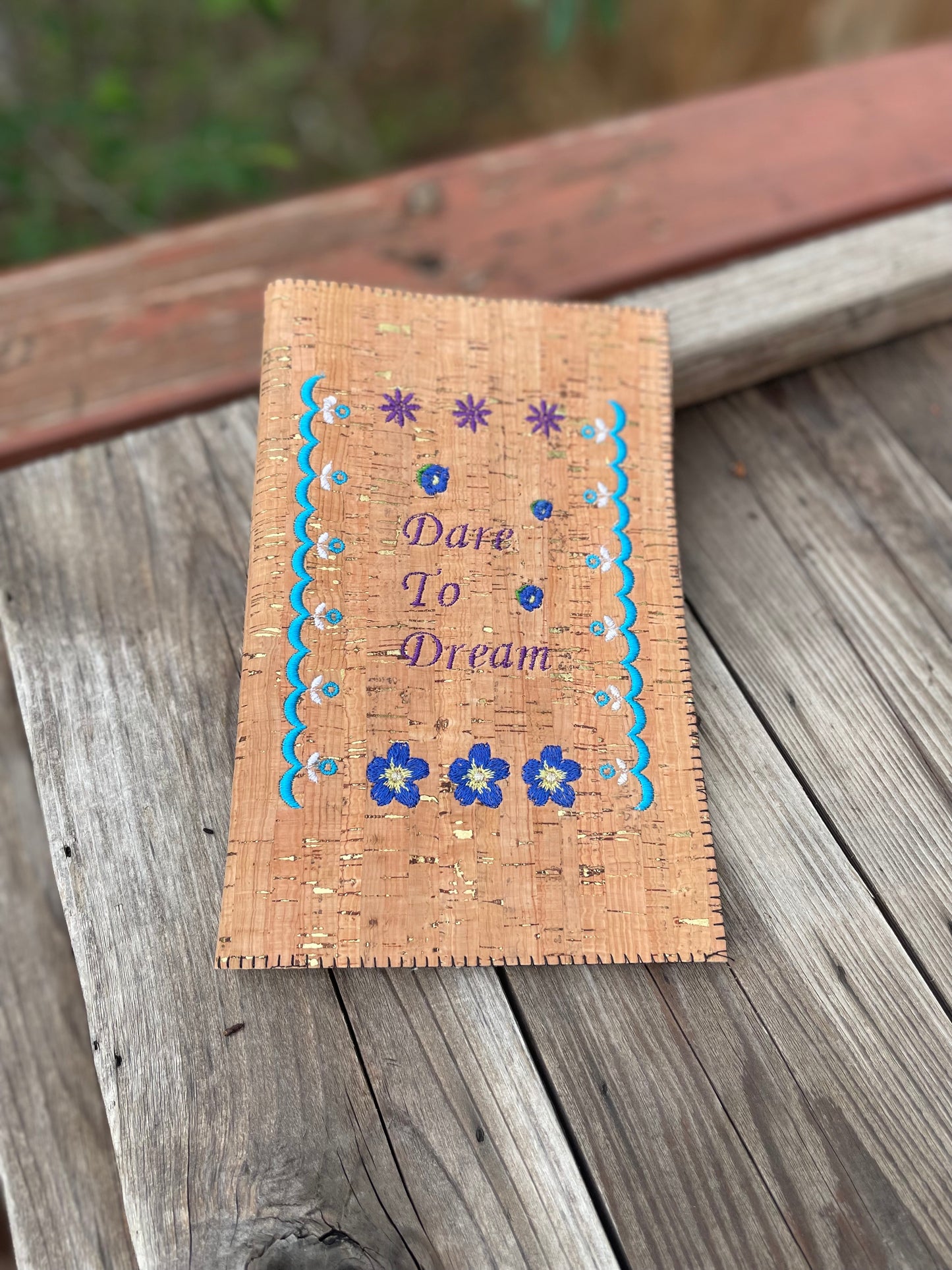 5x7 Notebook cover with 5x7 notebook - Cork Dare to Dream