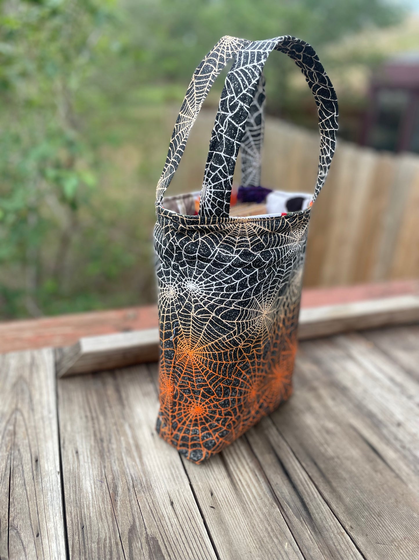 Med Halloween Bag - Spider web and Pumpkins and cats