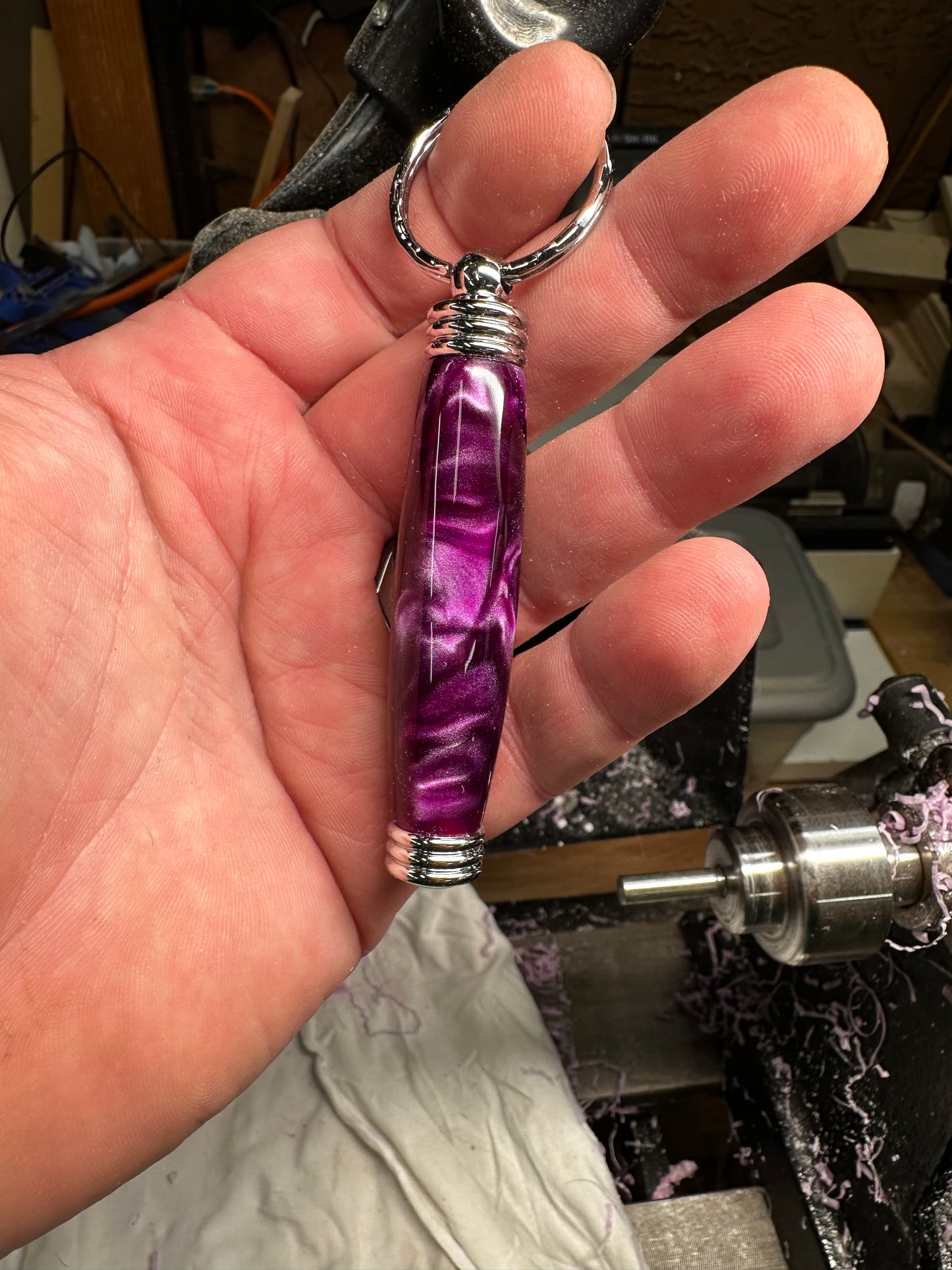 Hand Turned Hidden Compartment Keychain