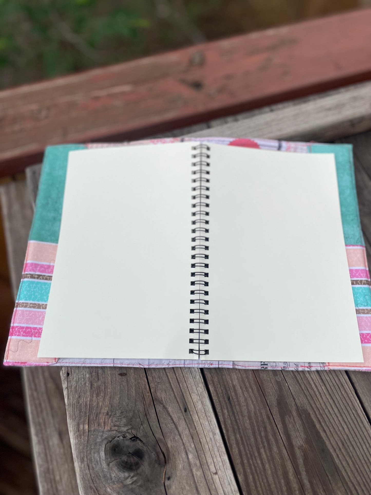 5x7 Notebook cover with 5x7 notebook - Pink and Teal