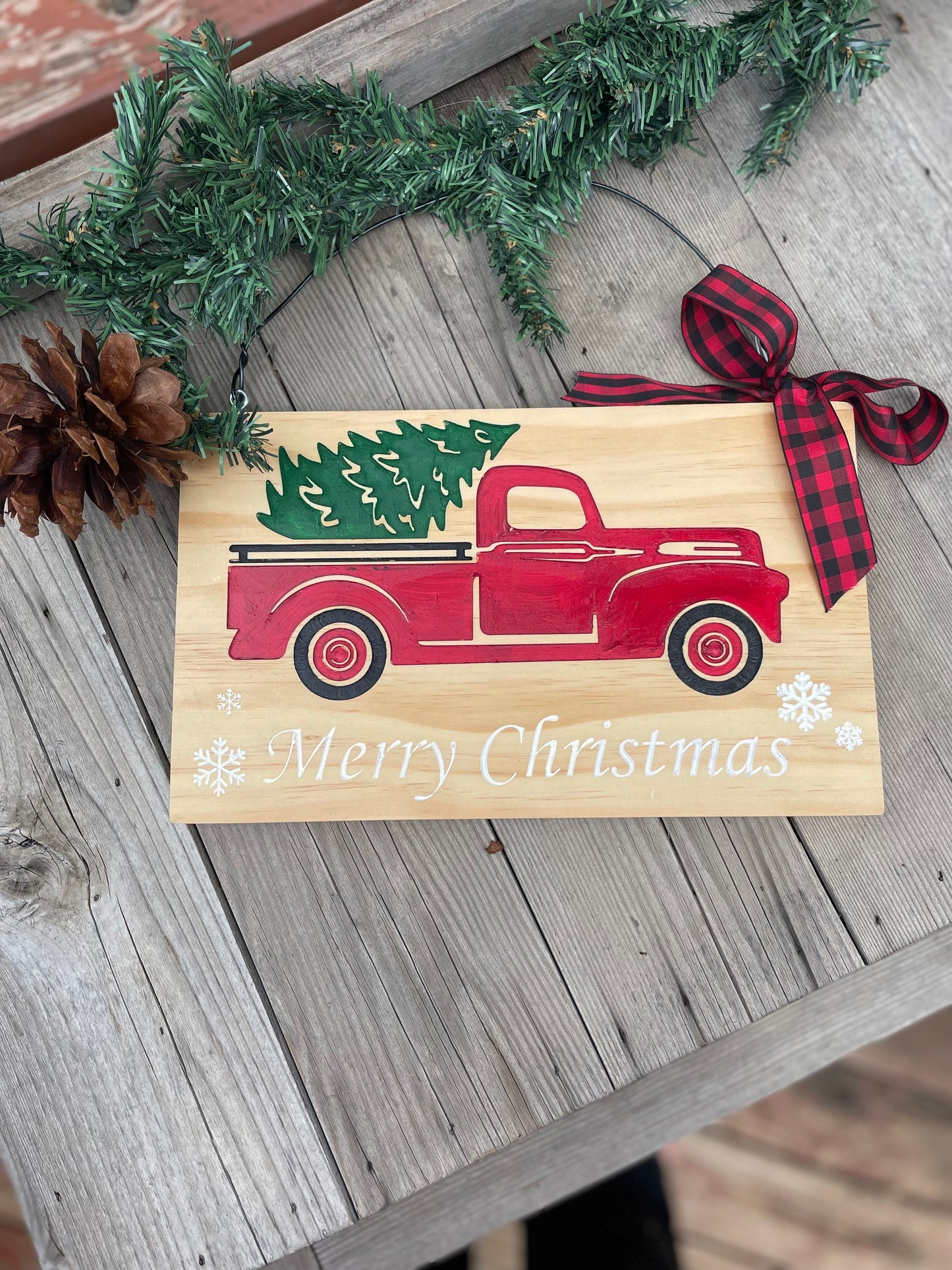 Red Truck Christmas Wall Hanging