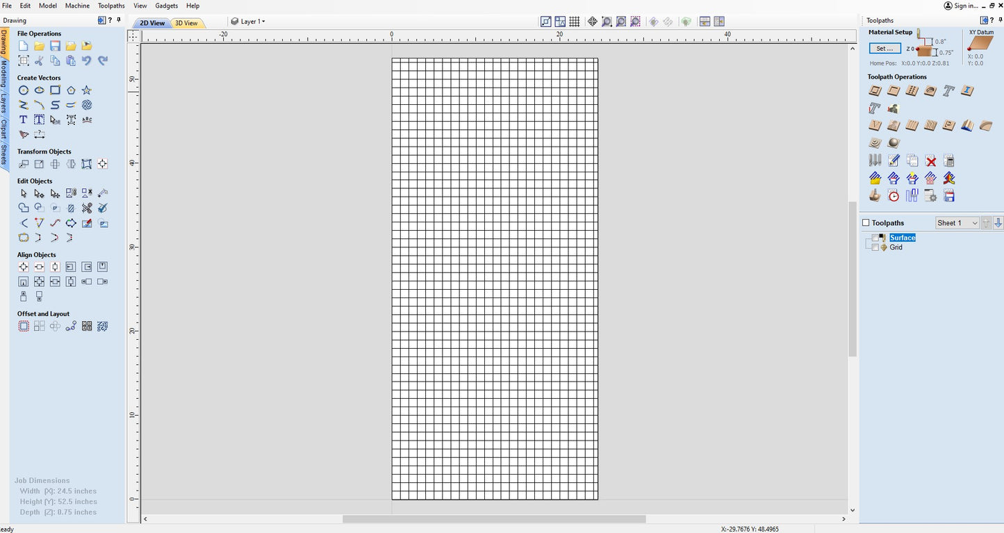 Spoil Board Surfacing and Grid For Nextwave Sharks *CNC FILES*