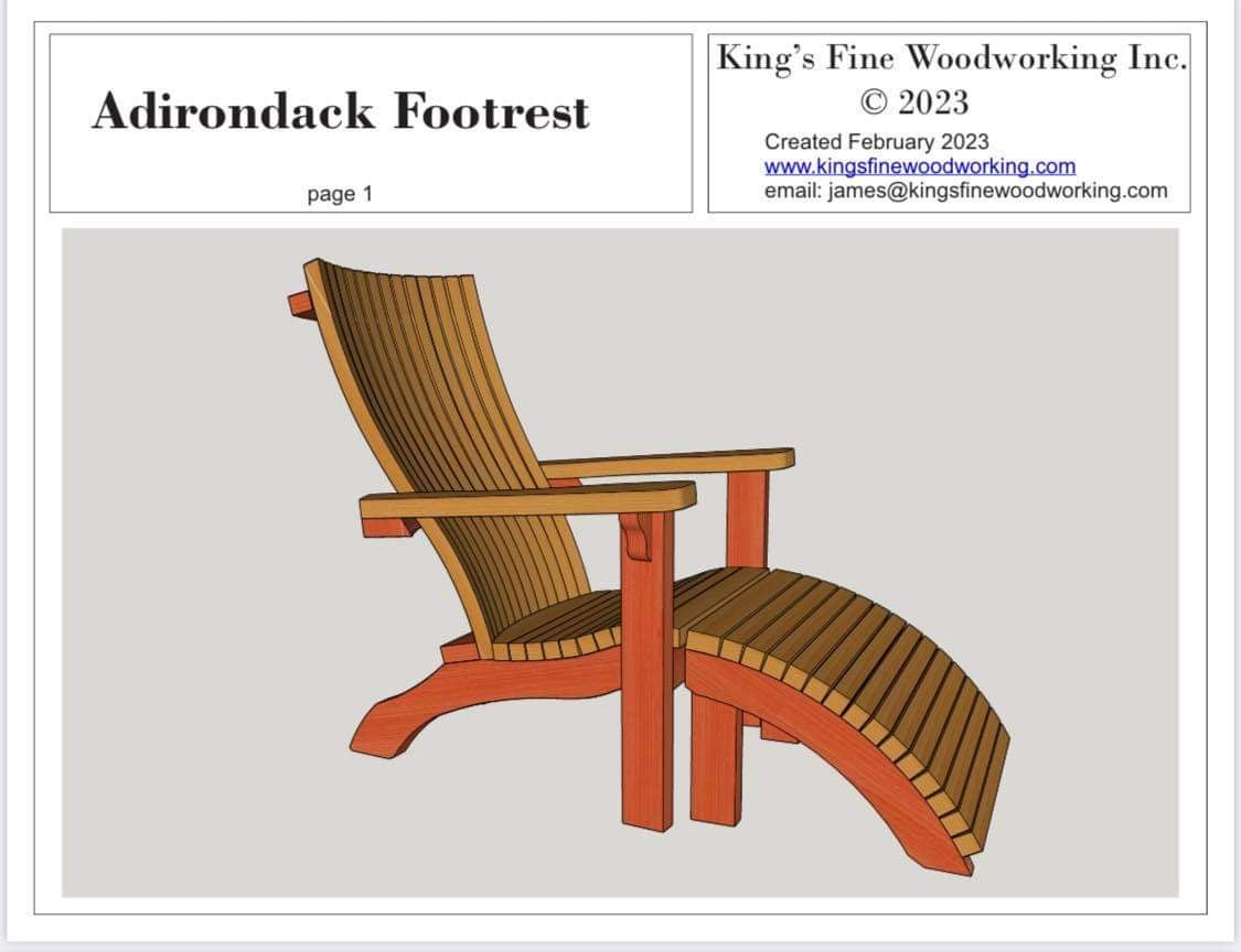 Adirondack Footrest/Ottoman Wood Template